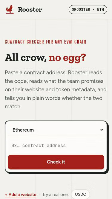 Screenshot of rooster.watch