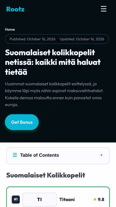 Screenshot of rootz.fi