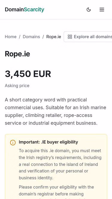 Screenshot of rope.ie