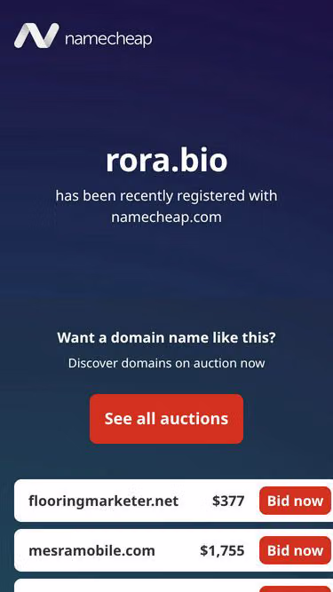 Screenshot of rora.bio