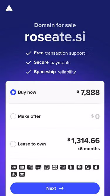 Screenshot of roseate.si