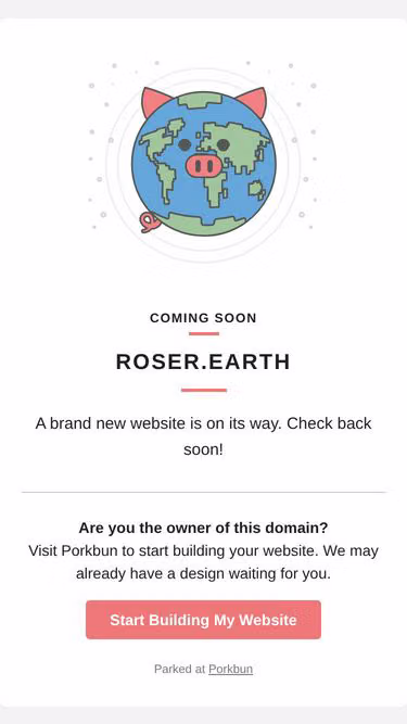 Screenshot of roser.earth