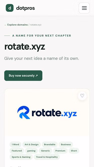 Screenshot of rotate.xyz
