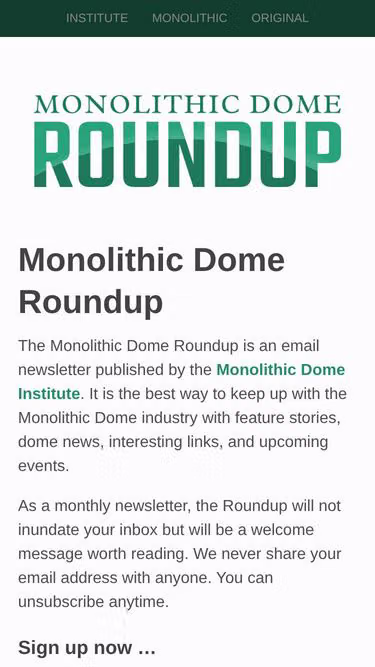 Screenshot of roundup.im