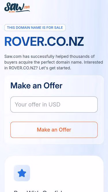 Screenshot of rover.co.nz