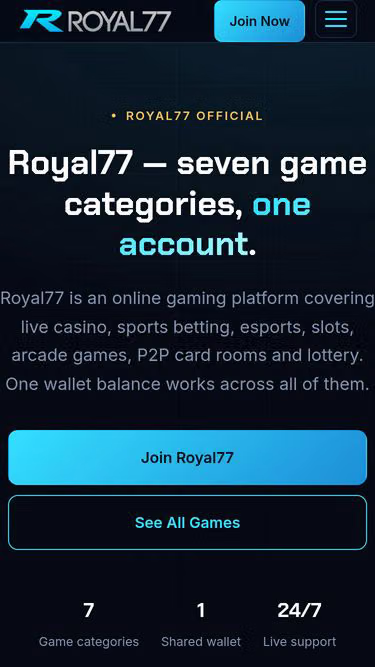 Screenshot of royal77.com