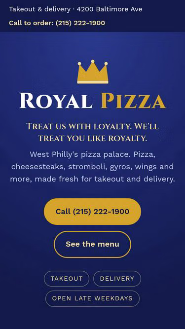 Screenshot of royalpizza.store