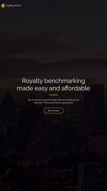 Screenshot of royalty.works