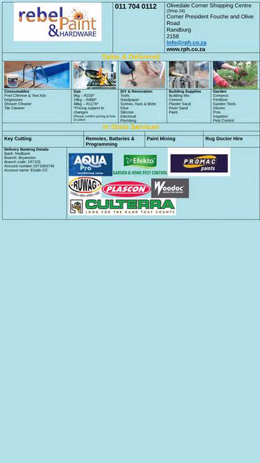 Screenshot of rph.co.za