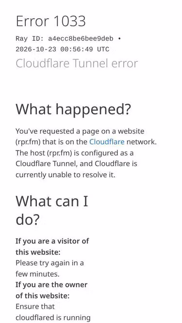 Screenshot of rpr.fm
