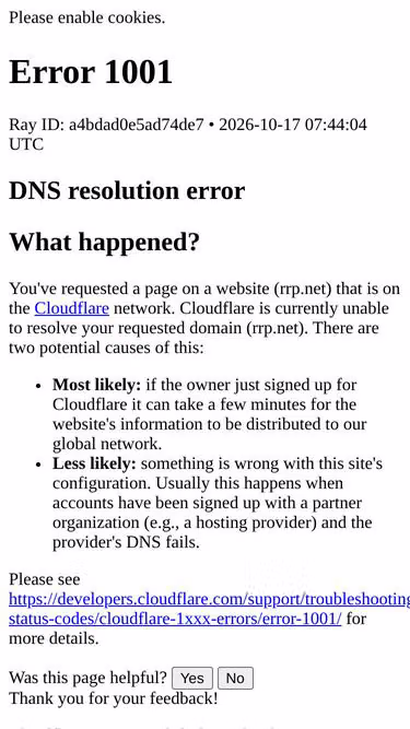 Screenshot of rrp.net
