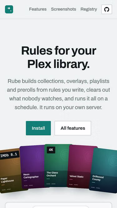 Screenshot of rube.fyi