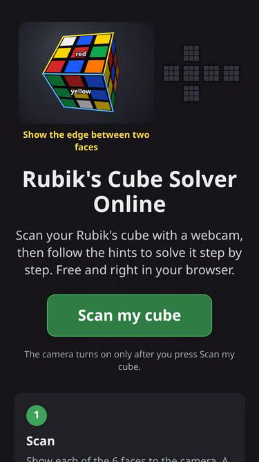 Screenshot of rubik.page