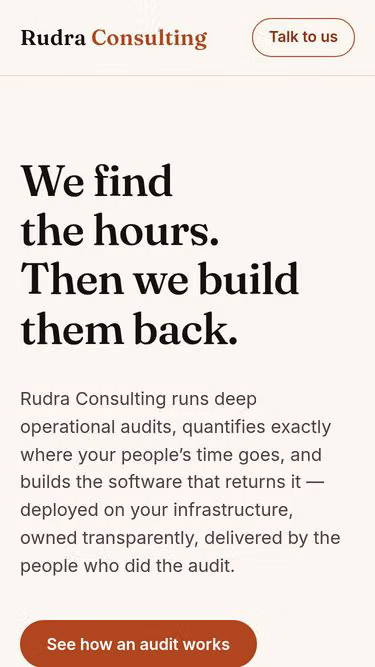 Screenshot of rudra.consulting