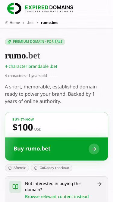 Screenshot of rumo.bet