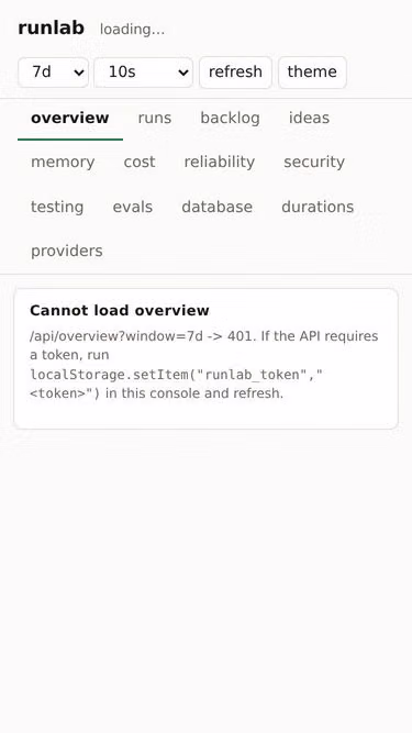 Screenshot of runlab.tools