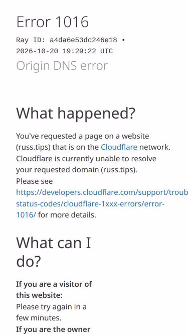 Screenshot of russ.tips