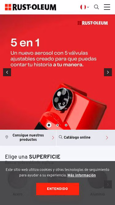 Screenshot of rustoleum.com.pe