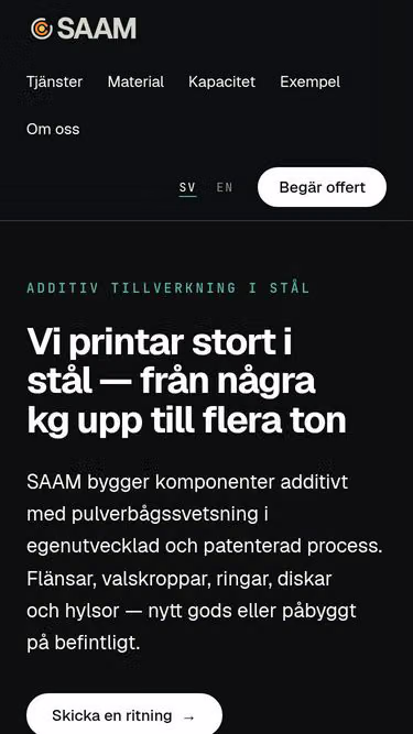 Screenshot of saam.se