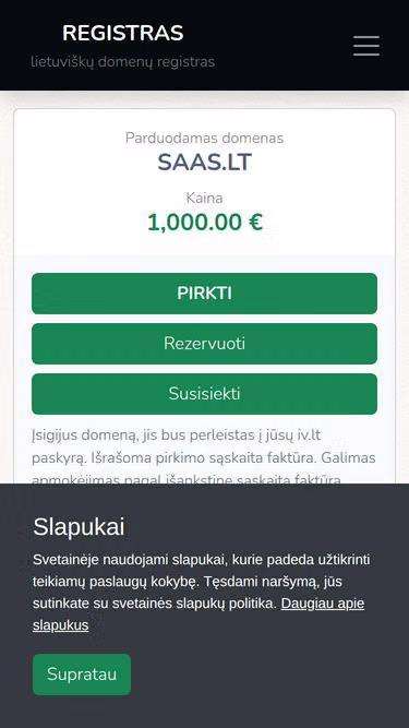 Screenshot of saas.lt