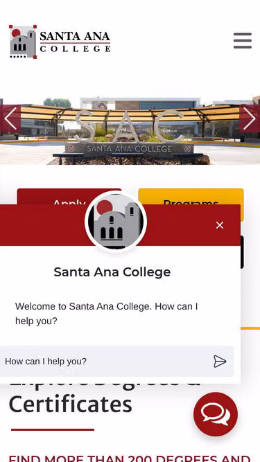 Screenshot of sac.edu