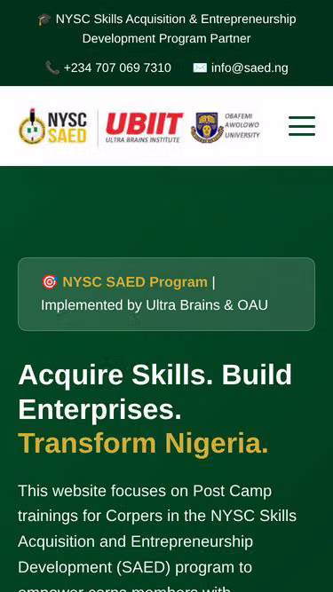 Screenshot of saed.ng