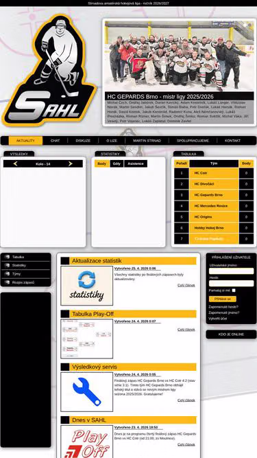 Screenshot of sahl.cz