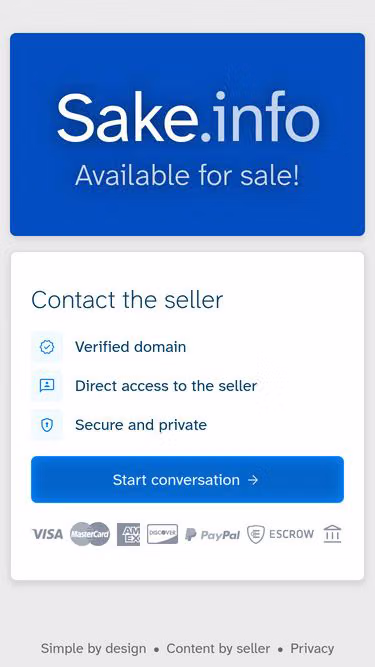 Screenshot of sake.info
