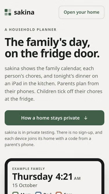 Screenshot of sakina.house