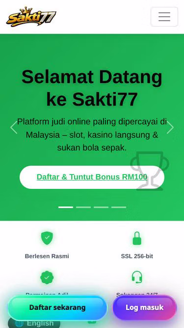 Screenshot of sakti77.site