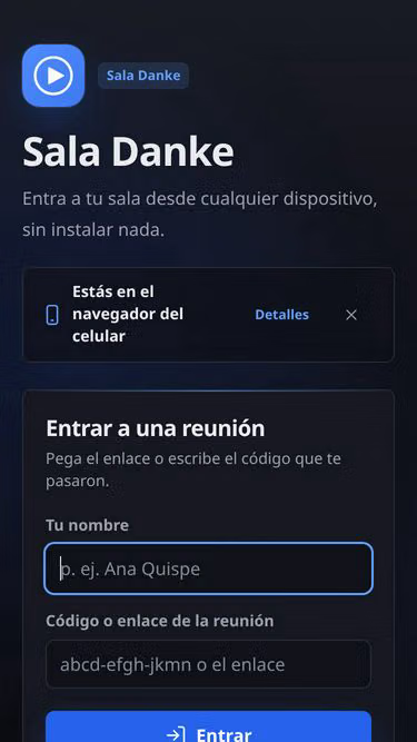 Screenshot of sala.pe