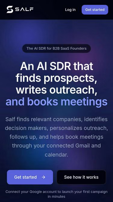 Screenshot of salf.ai