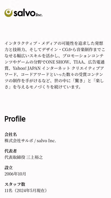 Screenshot of salvo.jp