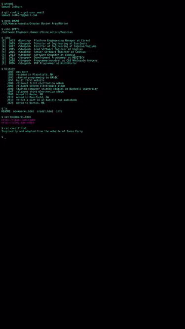 Screenshot of sam.codes