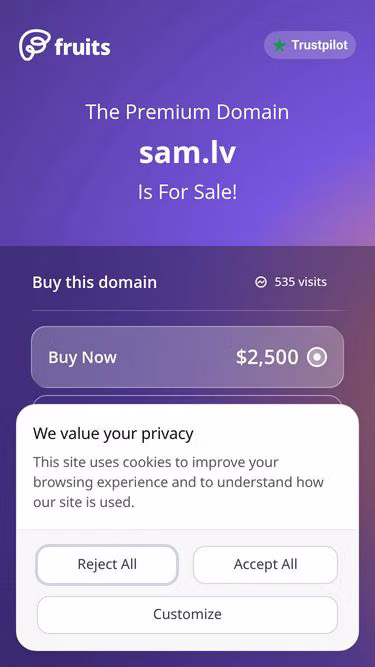 Screenshot of sam.lv