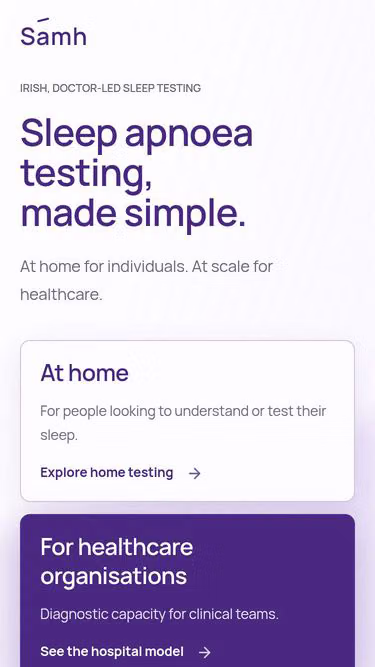 Screenshot of samh.ie