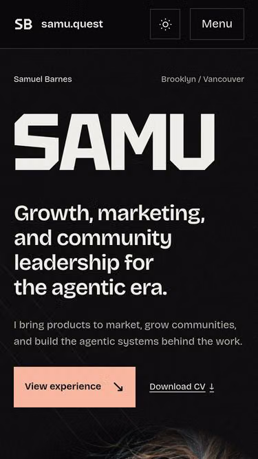Screenshot of samu.quest