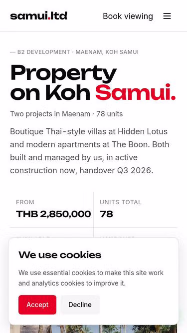 Screenshot of samui.ltd