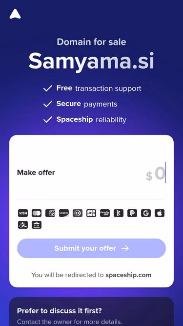 Screenshot of samyama.si