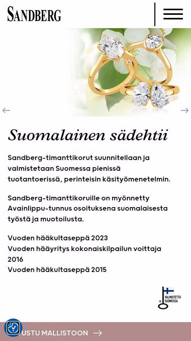 Screenshot of sandberg.fi
