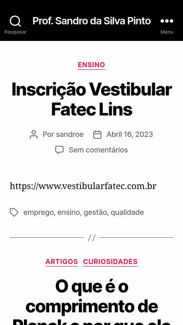 Screenshot of sandro.eng.br