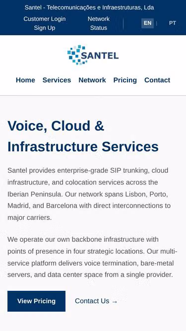 Screenshot of santel.pt