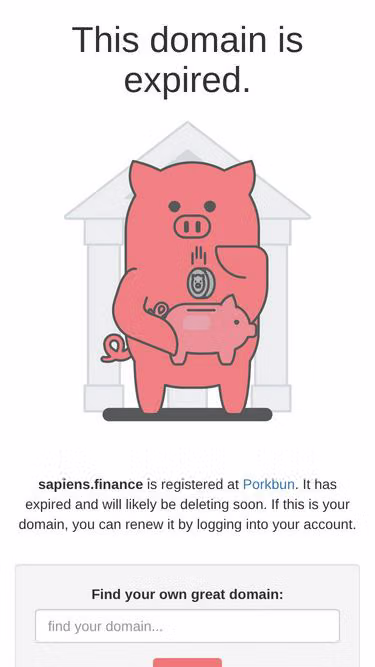 Screenshot of sapiens.finance