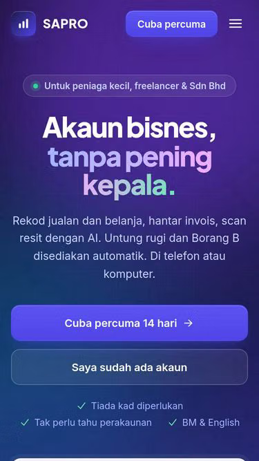 Screenshot of sapro.my