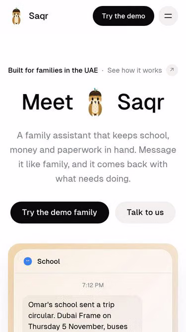 Screenshot of saqr.family