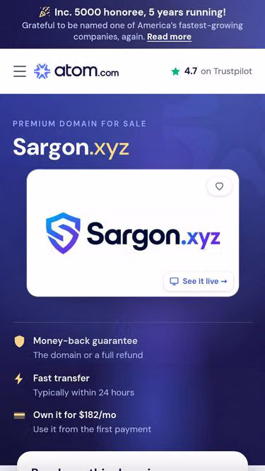 Screenshot of sargon.xyz