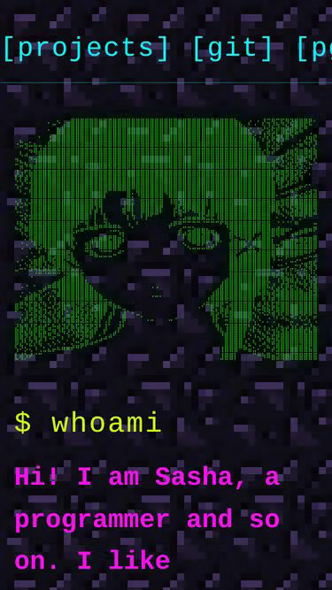 Screenshot of sasha.cafe
