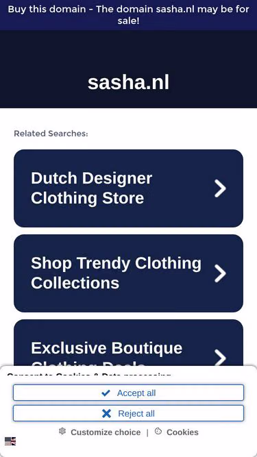 Screenshot of sasha.nl
