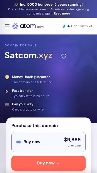 Screenshot of satcom.xyz
