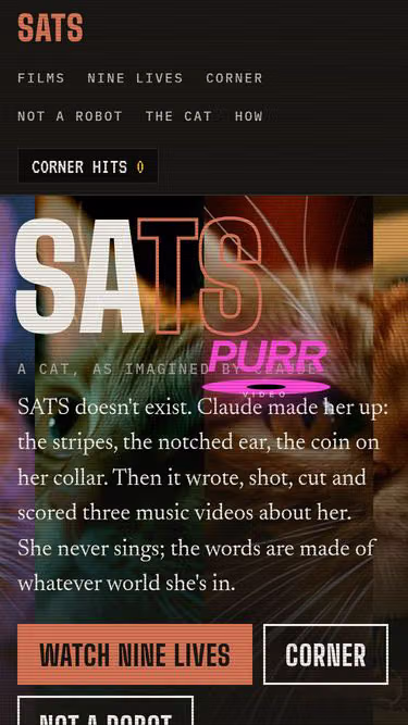 Screenshot of sats.gallery